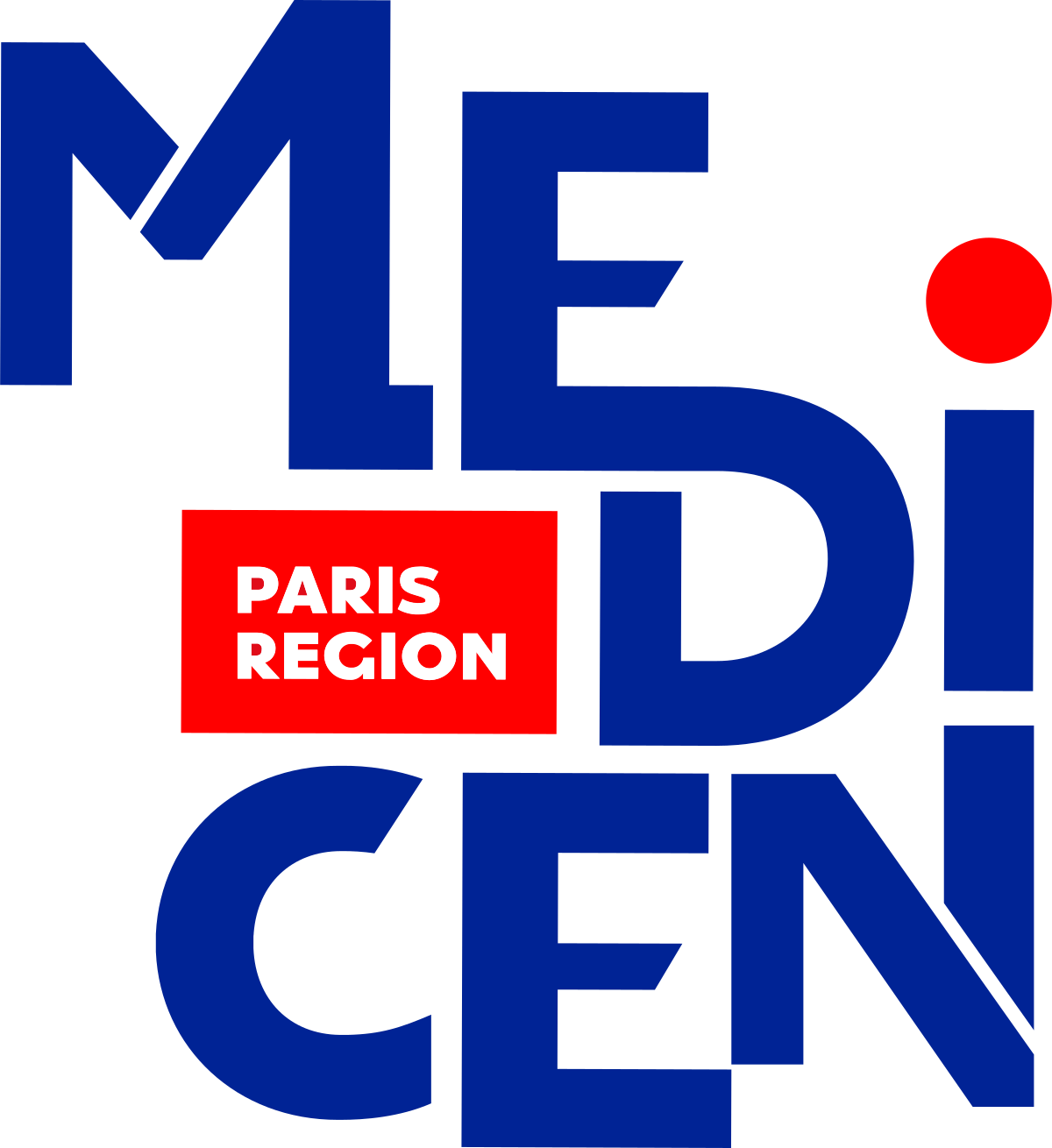 Medicen Paris Region Logo, red and blue